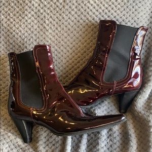 Dark red paten leather